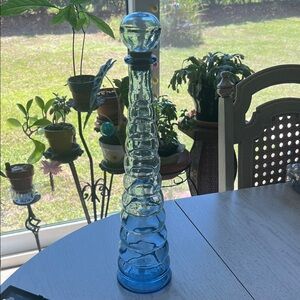 Elegant Blue Glass Decanter